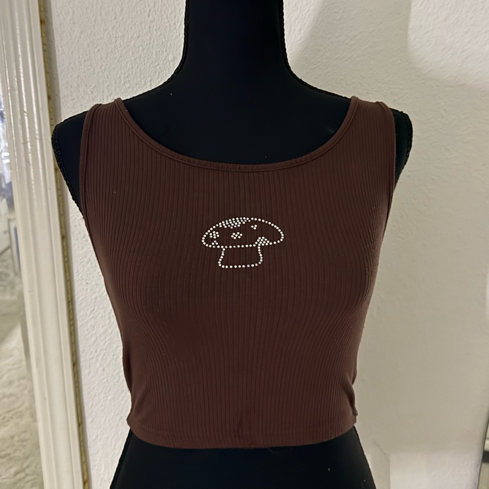 Brown Mushroom Tank Top